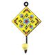 Yellow With Turquoise Tiny Flower Ceramic Tiles Hook 